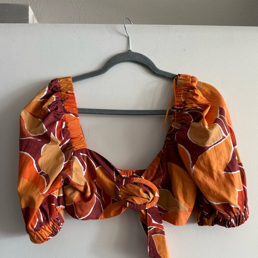Zara Vibrant Orange and Red Top